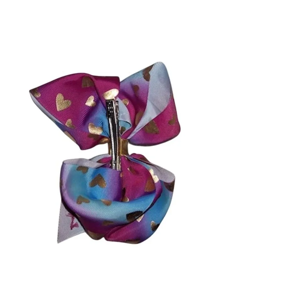 JoJo Siwa Multicolor Metallic‎ Heart Hair Bow for Girls